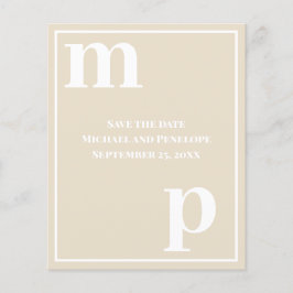 Leuk Monogram Champagnetint Budget Save the Date Flyer