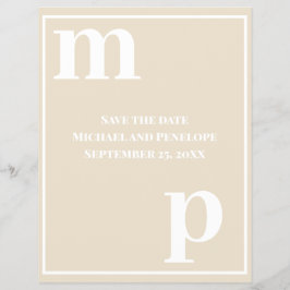 Leuk Monogram Champagnetint Budget Save the Date Flyer