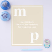 Leuk Monogram Champagnetint Budget Save the Date Flyer (Enkel)