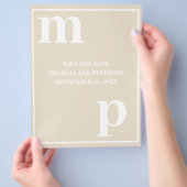 Leuk Monogram Champagnetint Budget Save the Date Flyer (Hand)