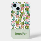 Leuk monogram heldere cactussen Case-Mate iPhone case (Achterkant)