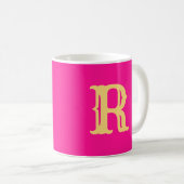 Leuk Monogram Hot Pink Koffiemok (Voorkant rechts)