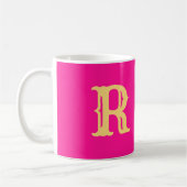 Leuk Monogram Hot Pink Koffiemok (Links)