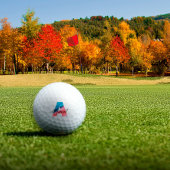 Leuk monogram initiaal A koraal blauw Golfballen