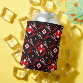 Leuk Monogram & Kreeft Seizoen Nautisch op Zwart Blikjeskoeler