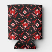 Leuk Monogram & Kreeft Seizoen Nautisch op Zwart Blikjeskoeler (Achterkant)