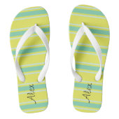 Leuk monogram l Trendy lichte strepen patroon Teenslippers (Voetbed)