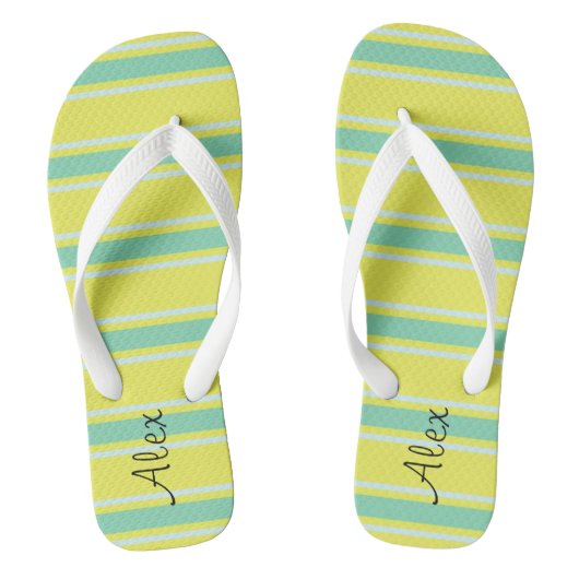 Leuk monogram l Trendy lichte strepen patroon Teenslippers (Voetbed)