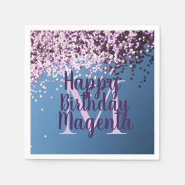 Leuk Monogram Lavendel Confetti Verjaardag Servet