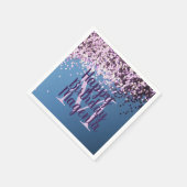 Leuk Monogram Lavendel Confetti Verjaardag Servet (Hoek)