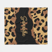 Leuk Monogram Luipaard Print Fleece Deken (Voorkant (Horizontaal))