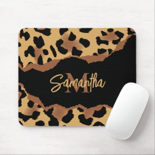 Leuk Monogram Luipaard Print Muismat