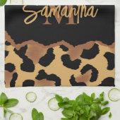 Leuk Monogram Luipaard Print Theedoek (Gevouwen)