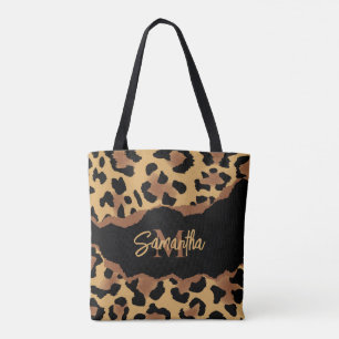 Leuk Monogram Luipaard Print Tote Bag