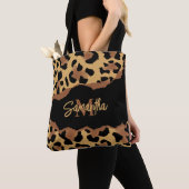 Leuk Monogram Luipaard Print Tote Bag (Dichtbij)