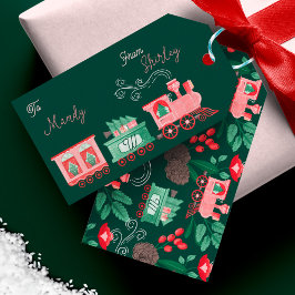 Leuk Monogram  Trein Kerstboom Levering Cadeaulabel