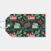 Leuk Monogram  Trein Kerstboom Levering Cadeaulabel (Achterkant Horizontaal)