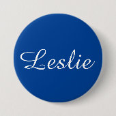 Leuk & Mooi: Gedempte Blauwe Ronde Button 7,6 Cm (Voorkant)