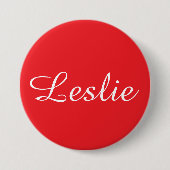 Leuk & Mooie: Rood Ronde Button 7,6 Cm (Voorkant)