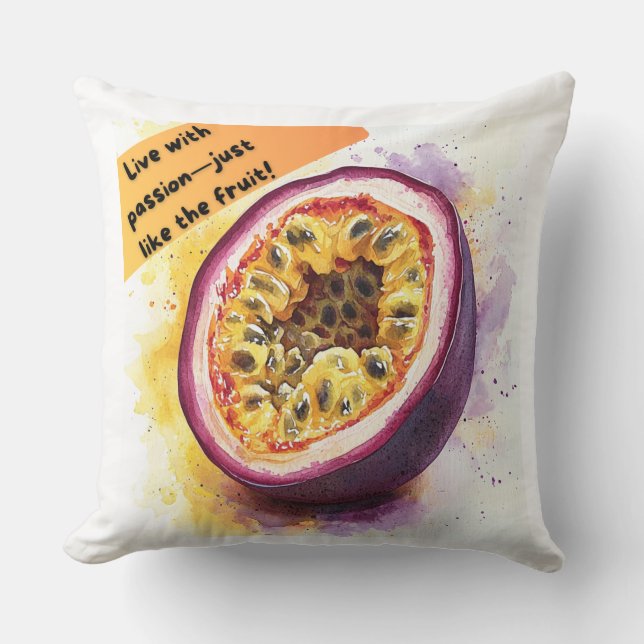 Leuk & Motivatie Fruit Quote Passionfruit Kussen (Voorkant)