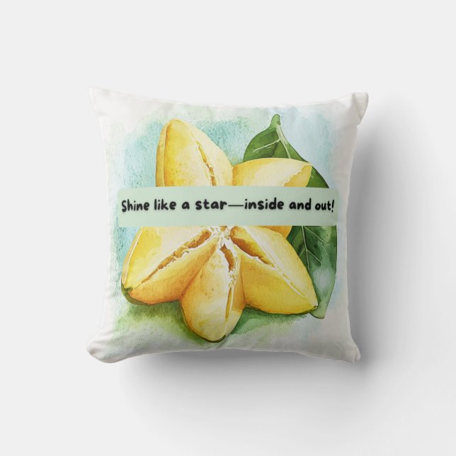 Leuk & Motivatie Star Fruit Quote Kussen (Voorkant)