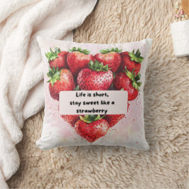 Leuk & Motivatie Strawberry Print Kussen