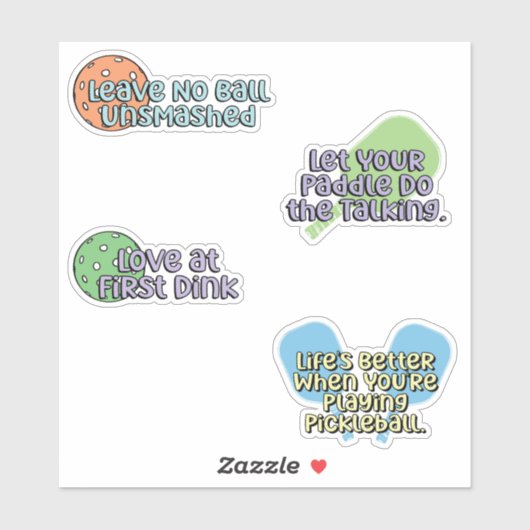 Leuk Multicolor Pickleball Speler Sticker Pack (Vel)