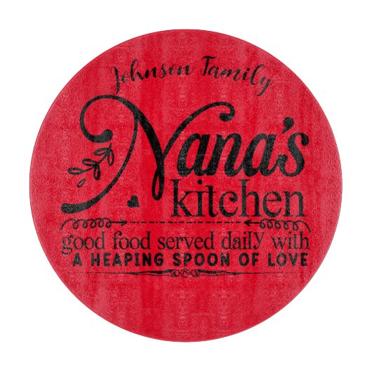 Leuk Nana's Keuken snijplank. Bewerkbare naam Snijplank (Voorkant)