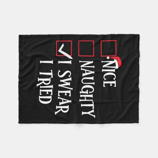 Leuk Naughty, dat ik zweet dat ik kerstlijstjes pr Fleece Deken (Voorkant (Horizontaal))
