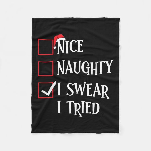 Leuk Naughty, dat ik zweet dat ik kerstlijstjes pr Fleece Deken (Voorkant)