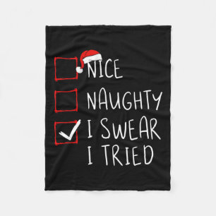 Leuk Naughty, dat ik zweet dat ik kerstlijstjes pr Fleece Deken