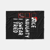 Leuk Naughty, dat ik zweet dat ik kerstlijstjes pr Fleece Deken (Voorkant (Horizontaal))