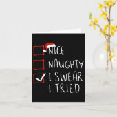 Leuk Naughty, dat ik zweet dat ik kerstlijstjes pr Kaart (Gele Bloem)