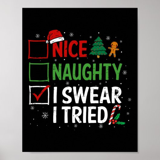 Leuk Naughty, dat ik zweet dat ik kerstlijstjes pr Poster (Voorkant)