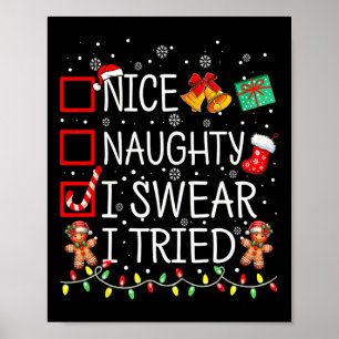Leuk Naughty, dat ik zweet dat ik kerstlijstjes pr Poster