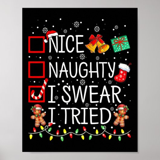 Leuk Naughty, dat ik zweet dat ik kerstlijstjes pr Poster (Voorkant)