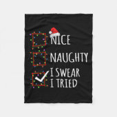 Leuk Naughty, ik zweer dat ik de kerstkerstlijst h Fleece Deken (Voorkant)