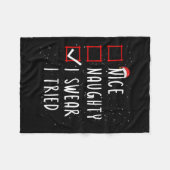 Leuk Naughty, ik zweer dat ik de kerstkerstlijst h Fleece Deken (Voorkant (Horizontaal))