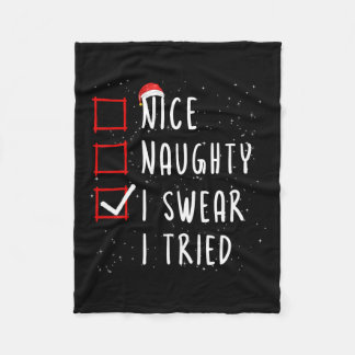 Leuk Naughty, ik zweer dat ik de kerstkerstlijst h Fleece Deken