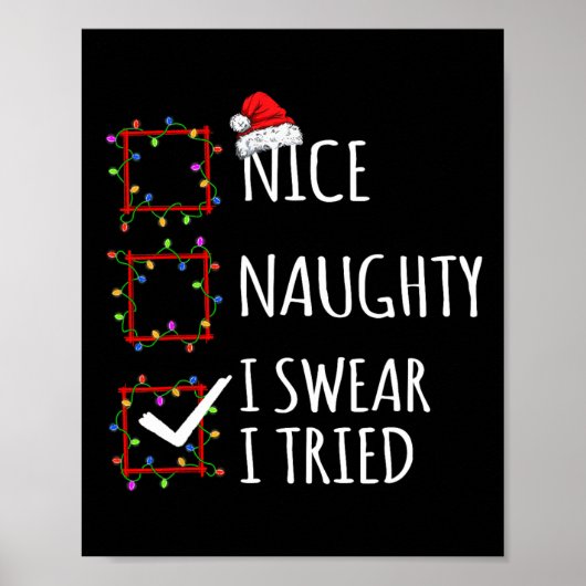 Leuk Naughty, ik zweer dat ik de kerstkerstlijst h Poster (Voorkant)