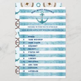 Leuk Nautical Sailor Baby shower Word Scramble