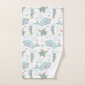 Leuk Nautical Whale Zee Schildpadpatroon Bad Handdoek (Handdoek)