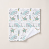 Leuk Nautical Whale Zee Schildpadpatroon Bad Handdoek (Wasdoekje)