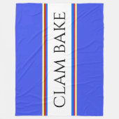 Leuk nautisch blauw wit rode strepen CLAM BAKE tek Fleece Deken (Voorkant)