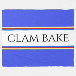 Leuk nautisch blauw wit rode strepen CLAM BAKE tek Fleece Deken