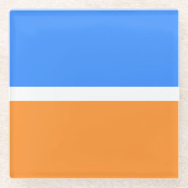 Leuk Nautisch Helderblauw Sinaasappel Wit Kleurblo Glazen Onderzetter