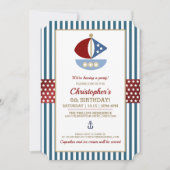 Leuk nautisch thema verjaardagsfeestje kaart (Voorkant)