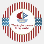 Leuk nautisch thema verjaardagsfeestje ronde sticker (Voorkant)