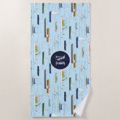 Leuk nautisch vaarpatroon Een dag op de rivier Strandlaken (Voorkant)