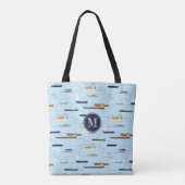 Leuk nautisch vaarpatroon Een dag op de rivier Tote Bag (Achterkant)